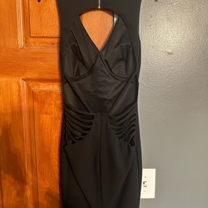 Extra small black mid dress